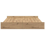 Storage Bed Frame Artisan oak 200 x 200 cm Engineered wood 3335268