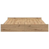 Storage Bed Frame Artisan oak 200 x 200 cm Engineered wood 3335268