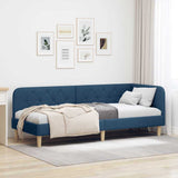 Corner Bed Frame with Headboard Blue 80 x 200 cm Fabric 42016560