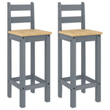 Bar Chairs 2 pcs Grey Solid Wood Pine 4005694