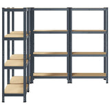 4-Layer Storage Shelves 4 pcs Anthracite Steel&Engineered Wood 3307583
