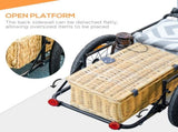 Steel Trailer for Bike, Bicycle Cargo Trailer with 65L Foldable Storage Box and Safe Reflectors, Max T3398P349477