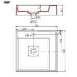 Wash Basin 50x50x12.3 cm Mineral Cast/Marble Cast White 144071