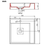Wash Basin 50x50x12.3 cm Mineral Cast/Marble Cast White 144071