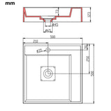Wash Basin 50x50x12.3 cm Mineral Cast/Marble Cast White 144071