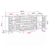 Storage Cabinets 2 pcs Brown 60 x 33.5 x 75 cm Solid Mango Wood 3310164