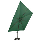 Cantilever Garden Parasol Green Polyester Large Tiltable 312370