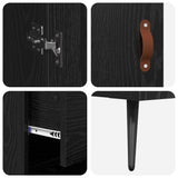 Highboard Cabinet with Shelf 2 pcs Black Oak Engineered Wood 3416071