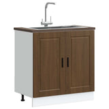 Sink Base Cabinet "Porto" Brown Oak 80x46x81.5 cm Engineered Wood 853934