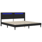 Bed Frame with LED Strip Lights Black 180 x 200 cm Faux Leather 42027995