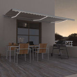 Manual Retractable Awning with LED 600x300 cm Cream 3068962