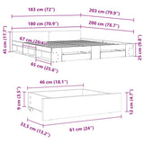 Bed Frame with Drawers without Mattress Concrete Grey 180x200 cm Super King 3280730