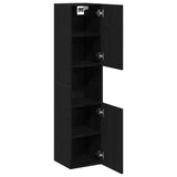 Bathroom Cabinet Black Oak 30 x 30 x 130 cm Engineered Wood 862532