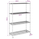 4-Tier Storage Shelf with Wheels 90x35x142 cm Black 200 kg 324628