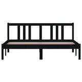 Bed Frame without Mattress Black Solid Wood 150x200 cm King Size King Size 814893
