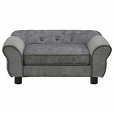 171039 Dog Sofa Dark Grey 72x45x30 cm Plush