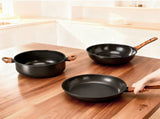 17-Piece Aluminum Cookware Set, Black Non-Stick Pots and Pans Set with Assembled Handles - 5 Pots & 41206617