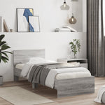 ZNTS Bed Frame without Mattress with Headboard Grey Sonoma 90x200 cm 838629