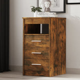 Drawer Cabinet Smoked Oak Engineered Wood Compact Drawer Cabinet 815093