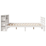 Bookcase Bed without Mattress White 140x200cm Solid Wood Pine 3322711
