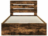 Bed Frame with Drawer Smoked Oak 100 x 200 cm Engineer Wood 3411856