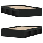 ZNTS Bed Frame without Mattress Black 120x190 cm Small Double Small Double 3203895