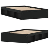 ZNTS Bed Frame without Mattress Black 120x190 cm Small Double Small Double 3203895