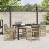 Garden Dining Set 5 pcs Beige Poly Rattan 3380794