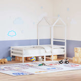 Kids' Bed Roof White 118x70x176.5 cm Solid Wood Pine 846986