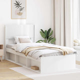 Bed Frame with Storage and Headboard White 75 x 190 cm 3414267