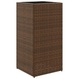 ZNTS Garden Planters 2 pcs Brown 40x40x80 cm Poly Rattan 3210520