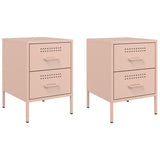 Bedside Cabinets 2 pcs Pink 36x39x50.5 cm Steel 842925