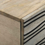 Coffee Table Beige and Black 80 x 50 x 40 cm Solid Acacia wood 4017977