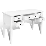 241533 White Writing Desk with 5 Drawers