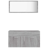 2 Piece Bathroom Furniture Set Grey Sonoma Engineered Wood 826624