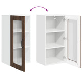 Wall Glass Cabinet LUCCA Brown Oak 40 x 31 x 80 cm 884999
