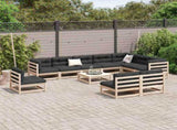 11 Piece Garden Sofa Set Solid Wood Pine 3299485