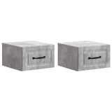 Wall-Mounted Bedside Cabinet with Drawer 2 pcs Concrete Grey 899282