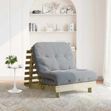 Futon Sofa Bed with Mattress 90x206x11 cm Impregnated Wood Pine 846765