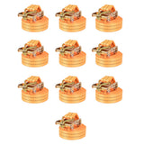 Ratchet Tie Down Straps 10 pcs 1 Tonnes 6mx38mm Orange 142661