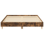 Bed Frame No Mattress Smoked Oak 150x200 cm King Size Engineered Wood 3328712