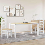 ZNTS 3 Piece Dining Set Panama White Solid Wood Pine 3345202