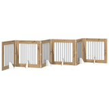 Dog Gate with Stands 6 pcs Artisan Oak 80 x 80 cm 892090