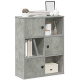Bookcase Concrete Grey 60x24x76.5 cm Engineered Wood 860385