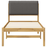 Bed Frame with Upholstered Headboard Whitewash and Light Grey 904270