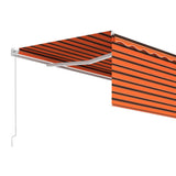 Manual Retractable Awning with Blind 4.5x3m Orange&Brown 3069320