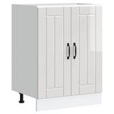 Sink Base Cabinet Lucca High Gloss White Engineered Wood 853679