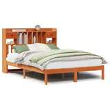 Bookcase Bed without Mattress Wax Brown 140x190 cm Solid Wood Pine 3321640