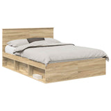 Bed Frame Smoked Oak 150 x 200 cm Engineered wood 3407861