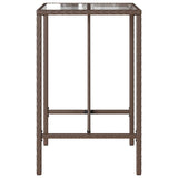 Outdoor Bar Table Brown 70x70x110 cm Poly Rattan 368694